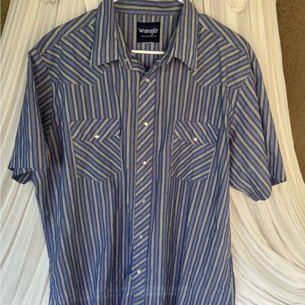 Wrangler Men's Vintage Western Wear Shirt Multicolor, Size Large, Pearl Snap